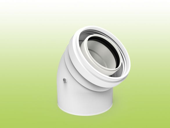 CODO D.60/100 45° M/H EN POLIPROPILENO/ALUMINIO BLANCO