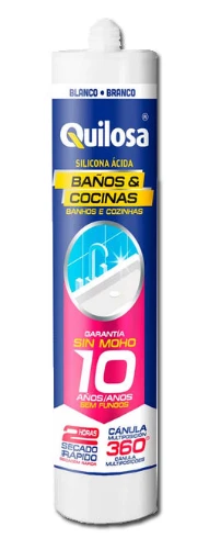 [18479] SILICONA ÁCIDA COCINA/BAÑO 280 ML TRANSPARENTE ANTI MOHO – QUILOSA