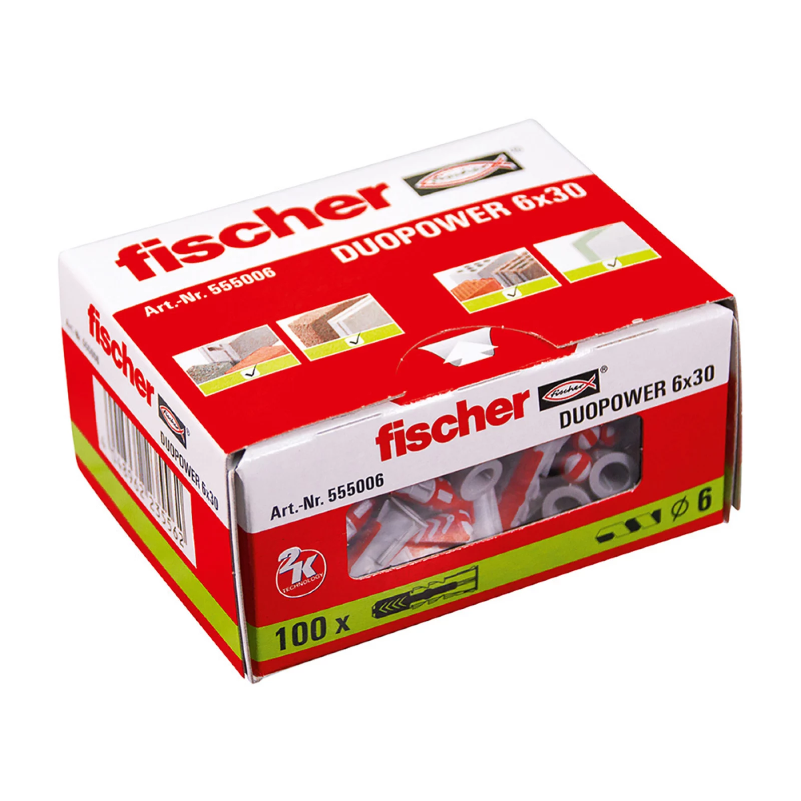 [96150] TACO DUOPOWER 6 × 30 MM CAJA DE 100 UNIDADES - FISCHER